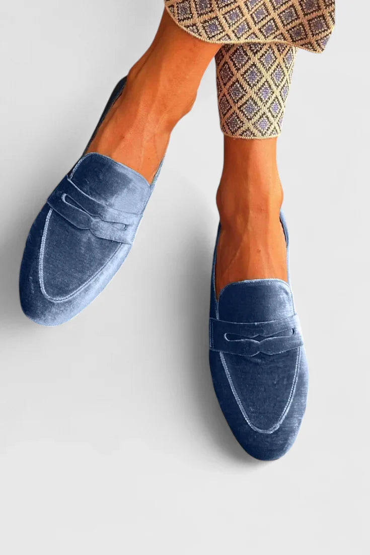 Womens Slip-On Loafer Shoes with Penny Strap - BritishMode