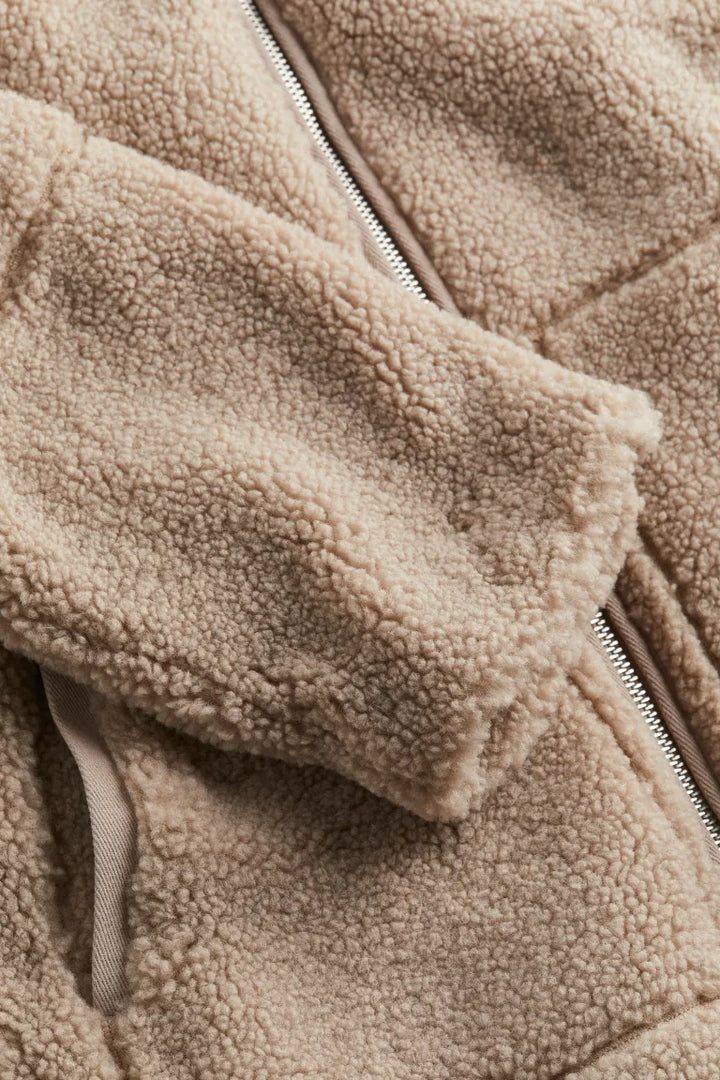 Womens Teddy Jacket with Zipper Cozy Fit