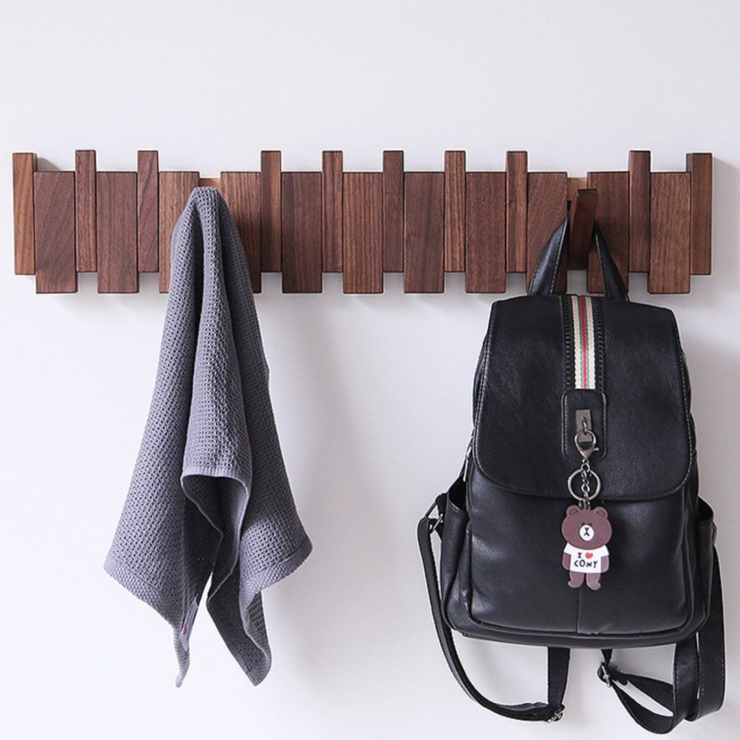 Wooden Wall Coat Rack Rustic Style - BritishMode