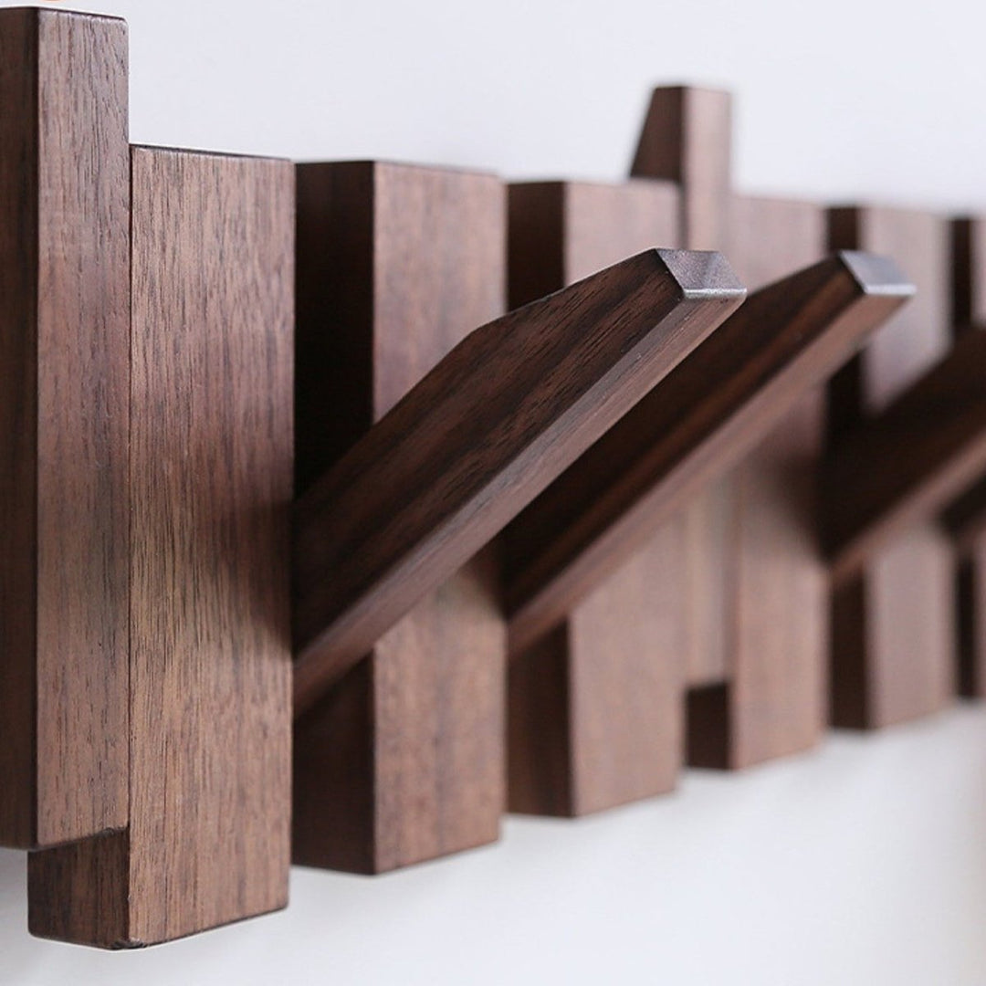 Wooden Wall Coat Rack Rustic Style