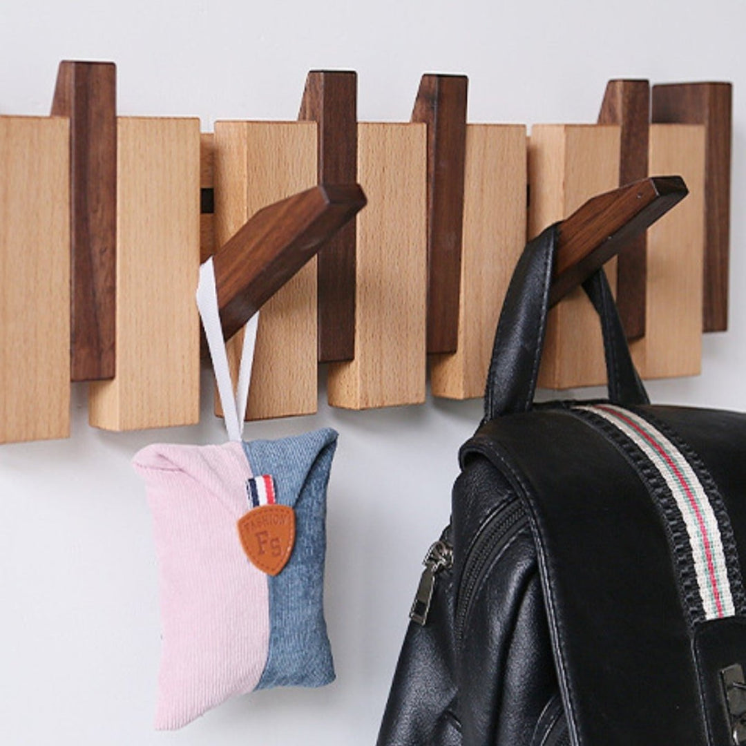 Wooden Wall Coat Rack Rustic Style