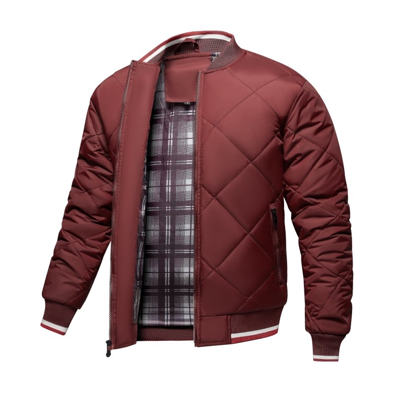 Mens Quilted Bomber Jacket Padded Fit