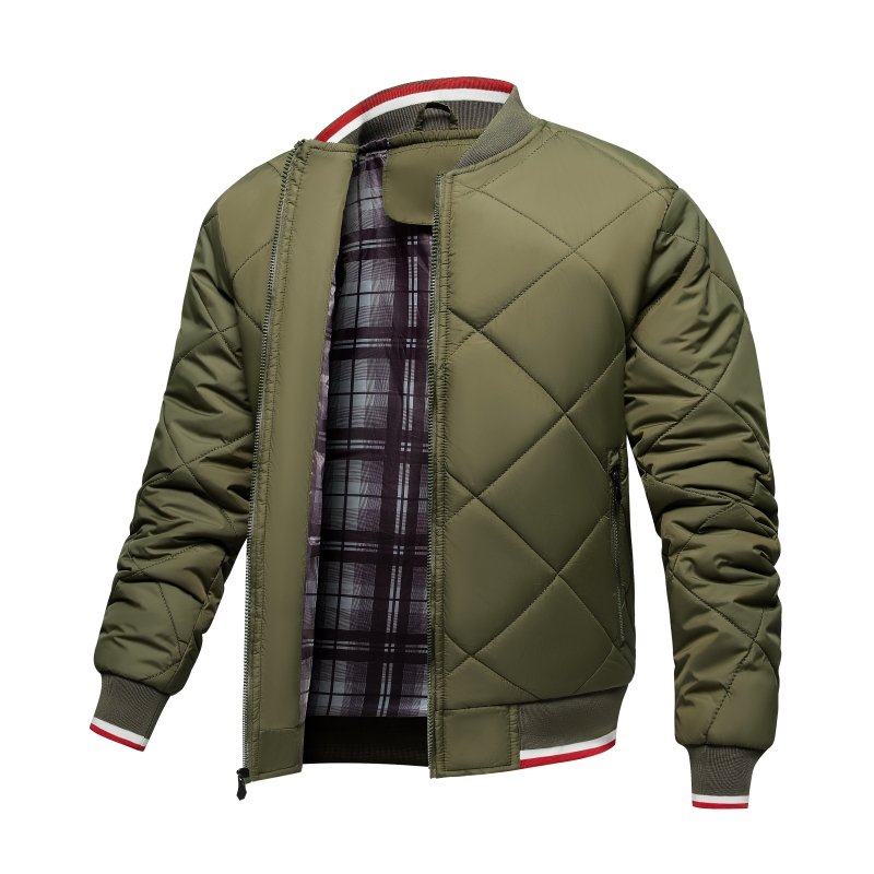 Mens Quilted Bomber Jacket Padded Fit