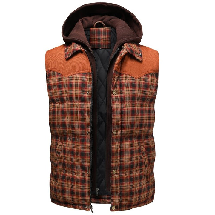 Mens Puffer Vest Quilted Hooded Warm
