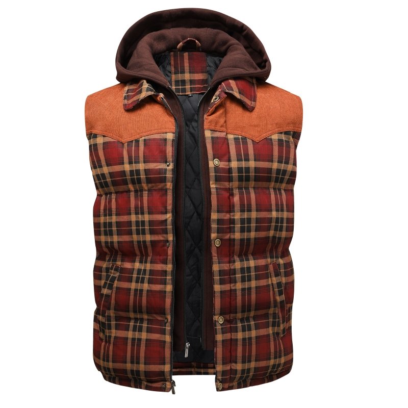 Mens Quilted Vest Flannel Material Regular Fit - BritishMode