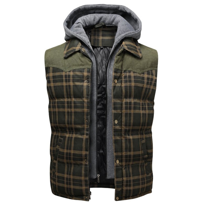Mens Puffer Vest Quilted Hooded Warm