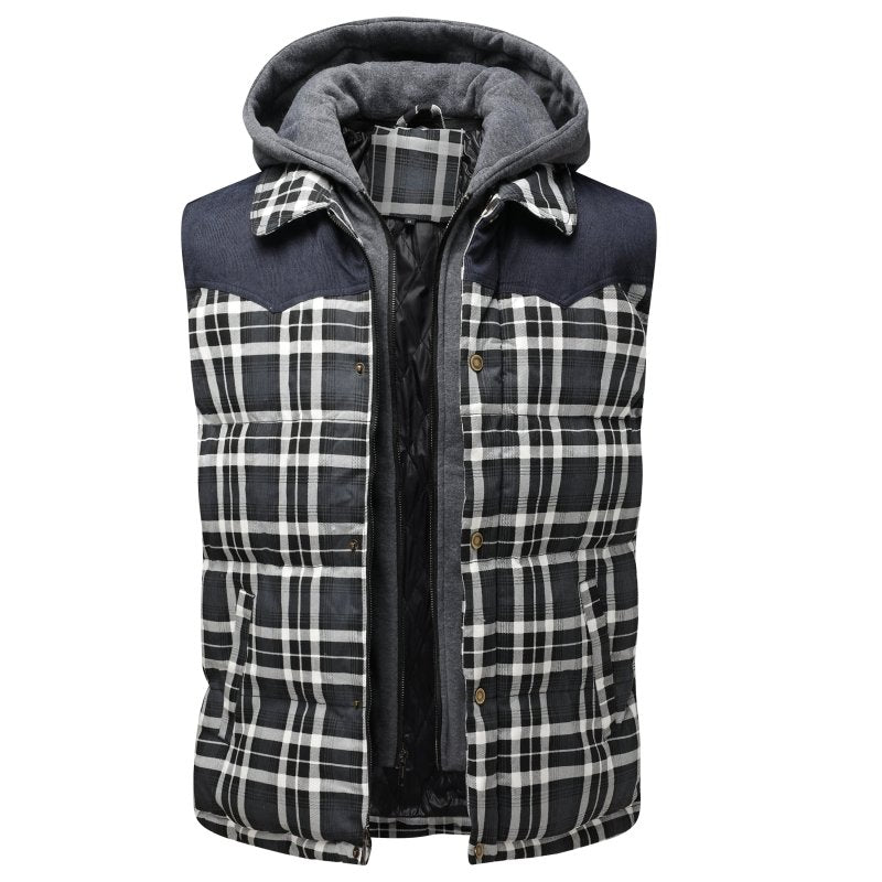 Mens Puffer Vest Quilted Hooded Warm - BritishMode
