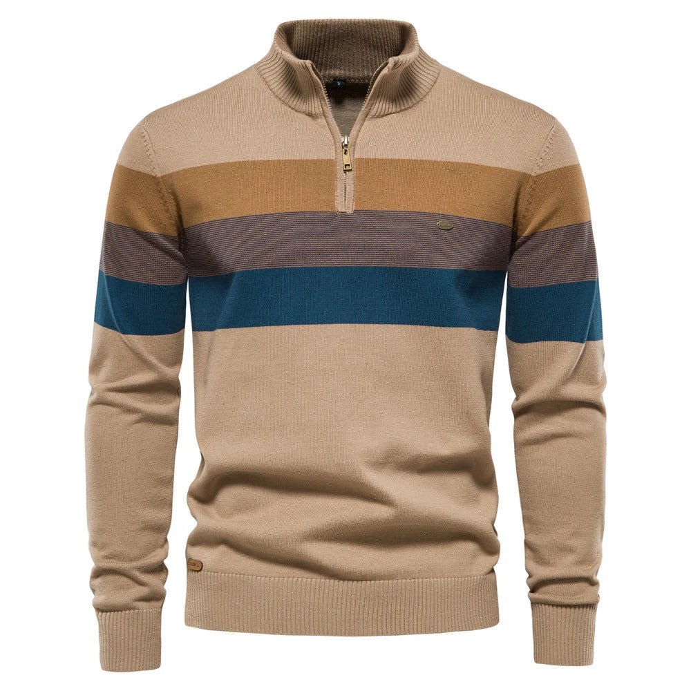 Mens Pullover Sweater Striped Classic Fit