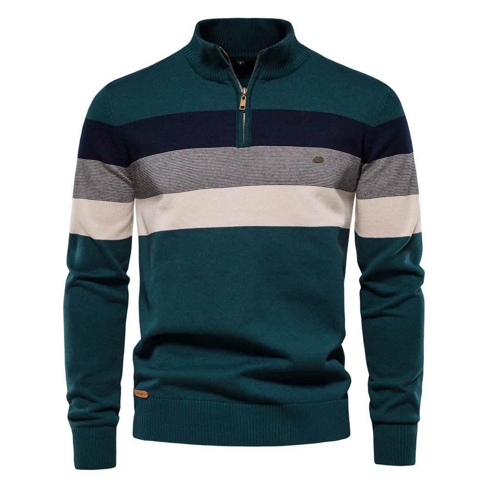 Mens Pullover Sweater Striped Classic Fit