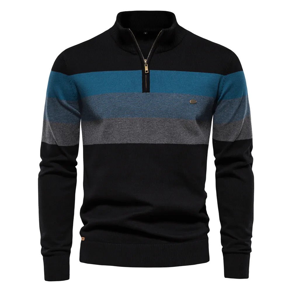 Mens Pullover Sweater Striped Classic Fit - BritishMode