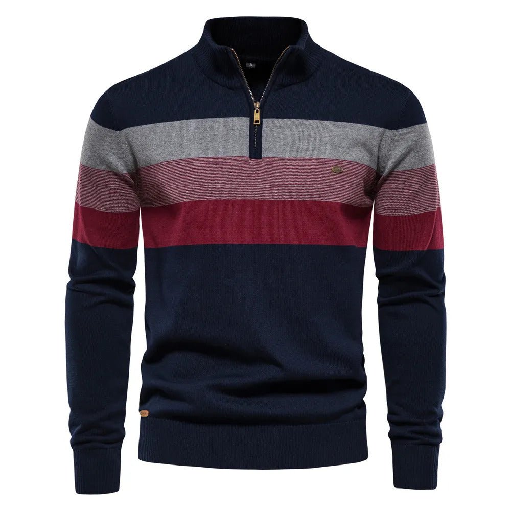 Mens Pullover Sweater Striped Classic Fit