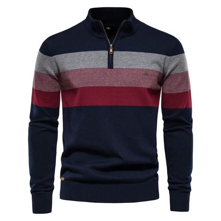 Mens Pullover Sweater Striped Classic Fit