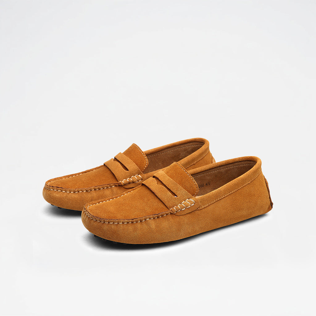 Womens Penny Loafers Leather Slip-On - BritishMode