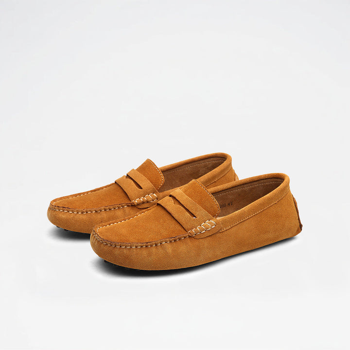 Womens Penny Loafers Leather Slip-On - BritishMode