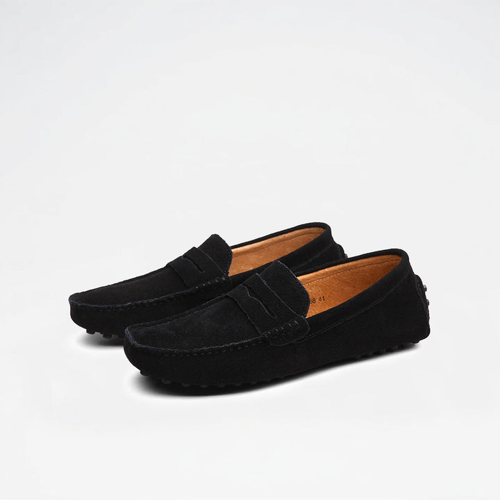 Womens Penny Loafers Leather Slip-On
