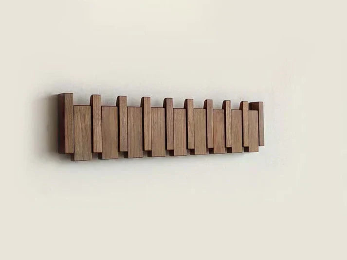 Wall Mounted Coat Hook Rack Wooden Rustic Style
