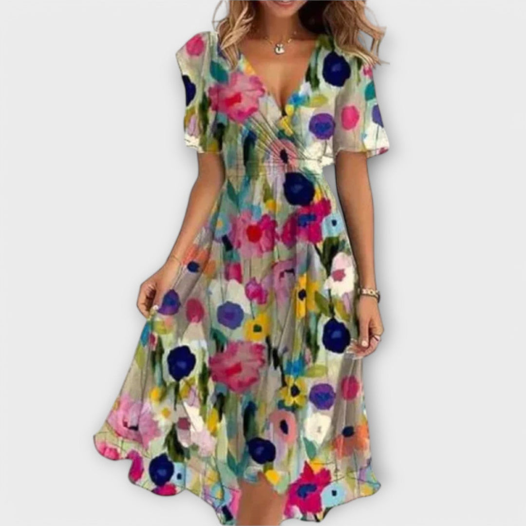 Womens V-Neck Dress Relaxed Fit