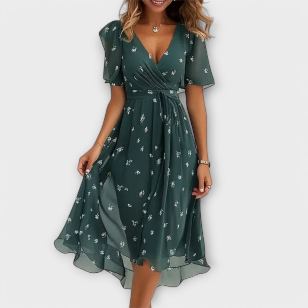 Womens V-Neck Dress Relaxed Fit - BritishMode