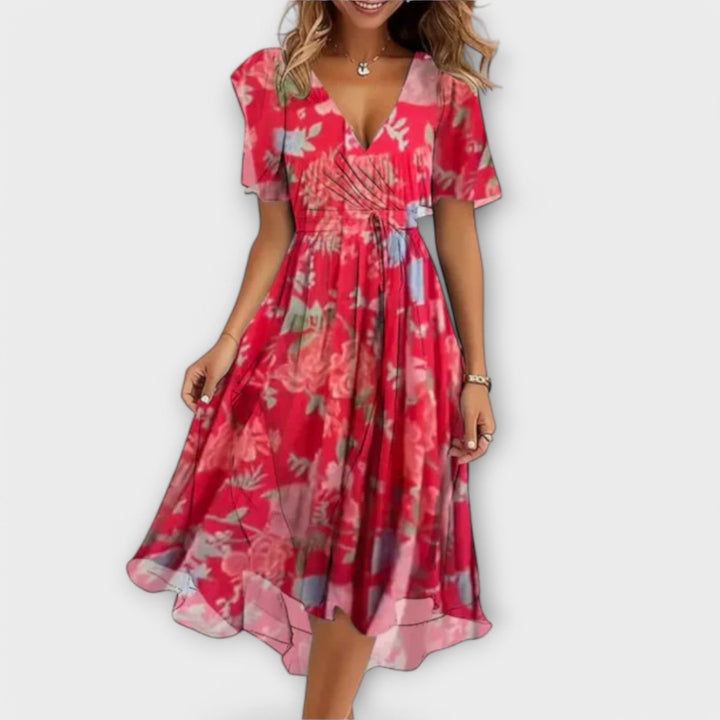 Womens V-Neck Dress Relaxed Fit