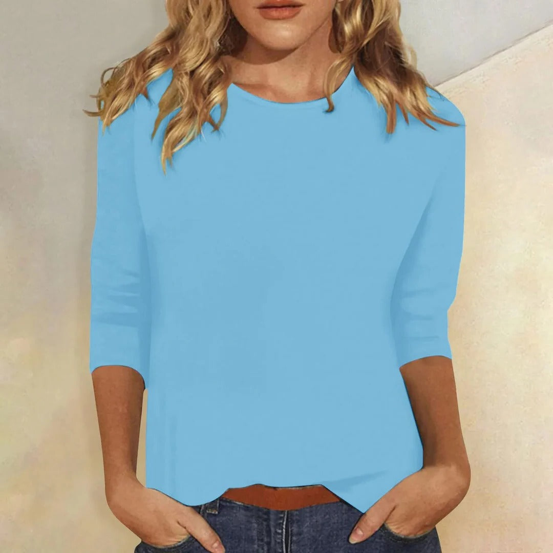 Womens Casual Top Crew Neck Short Sleeve