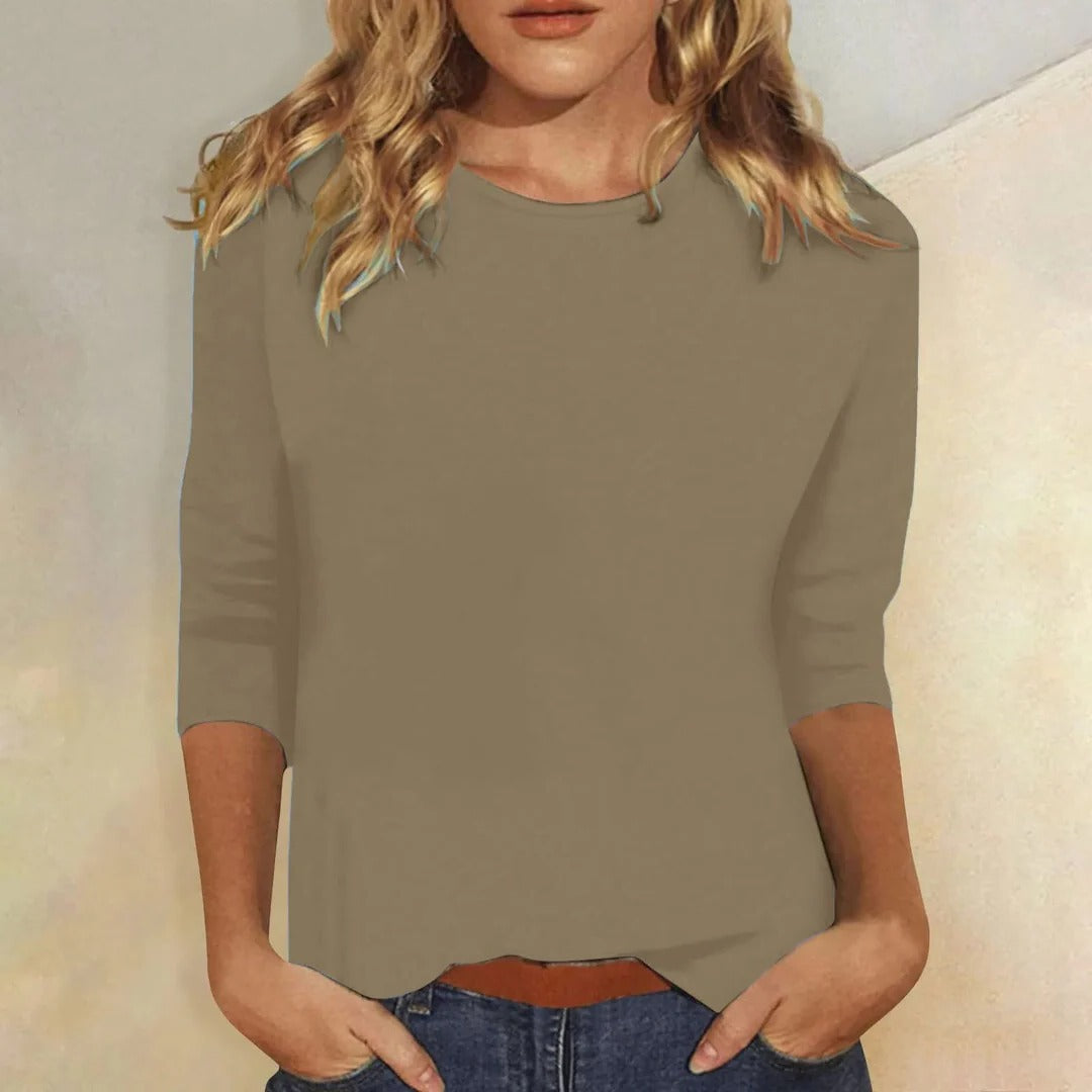 Womens Casual Top Crew Neck Short Sleeve