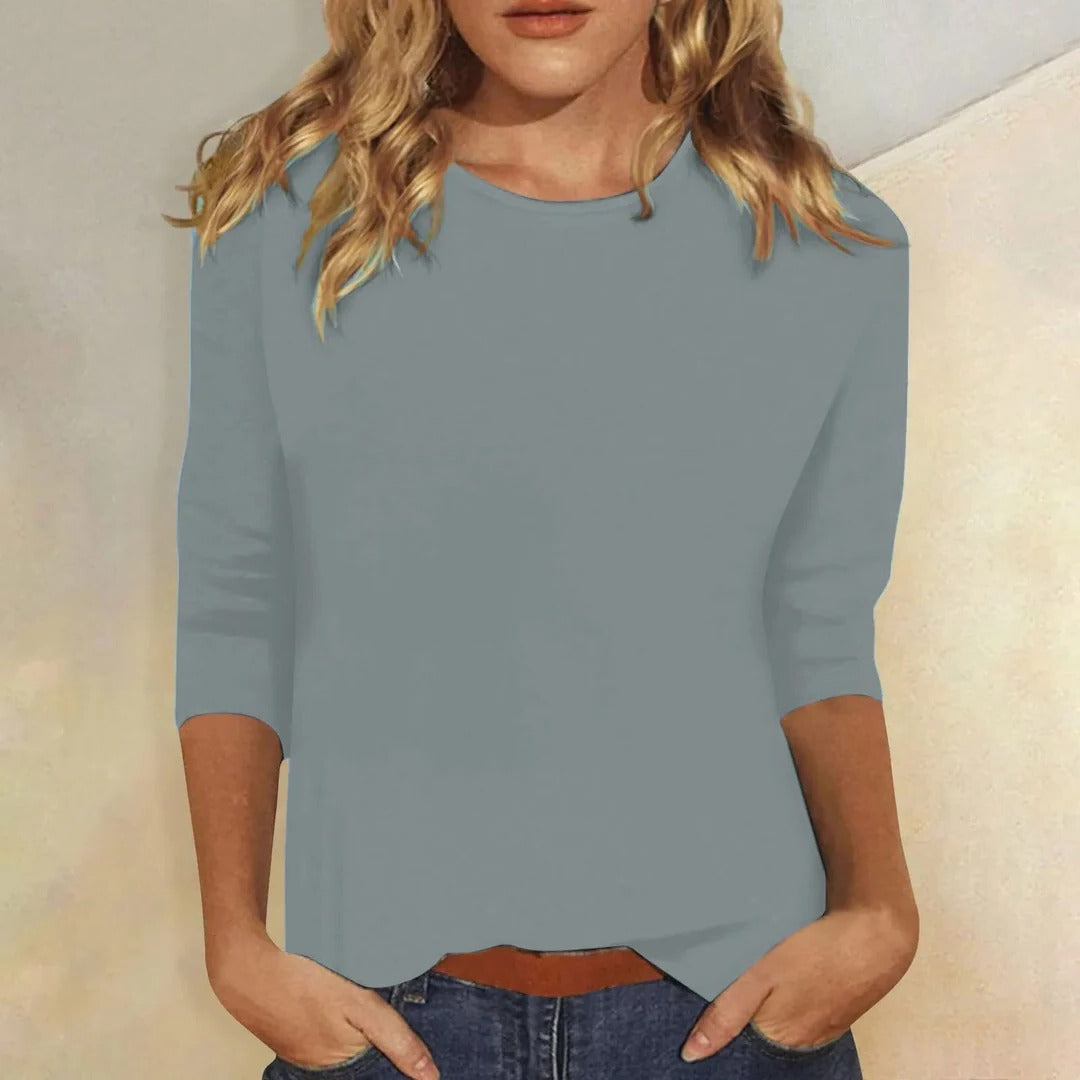 Womens Casual Top Crew Neck Short Sleeve