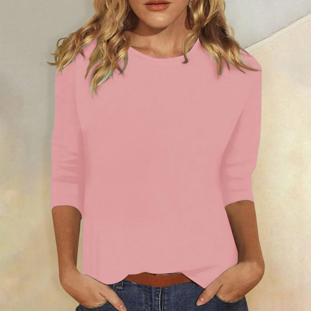 Womens Casual Top Crew Neck Short Sleeve - BritishMode