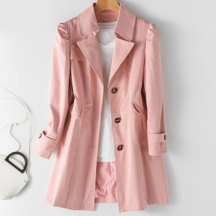 Womens Trench Coat Classic Single Breasted Fit