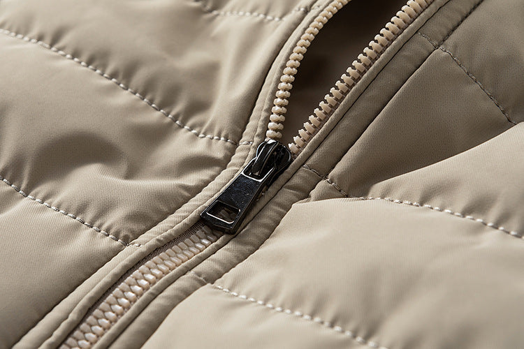Mens Quilted Bomber Jacket Hybrid with Ribbed Sleeves