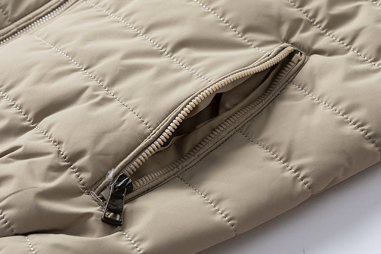 Mens Quilted Bomber Jacket Hybrid with Ribbed Sleeves