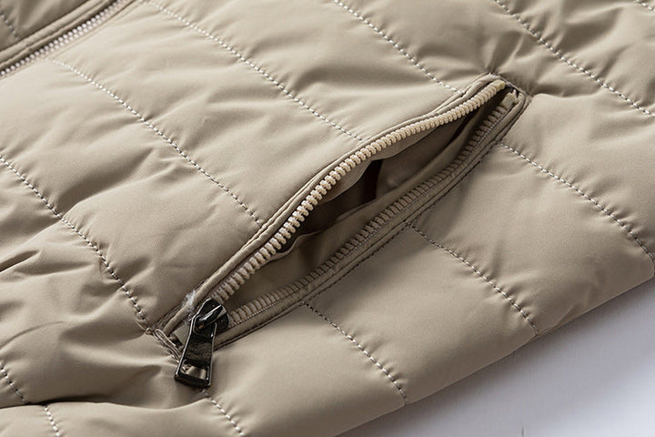 Mens Quilted Bomber Jacket Hybrid with Ribbed Sleeves