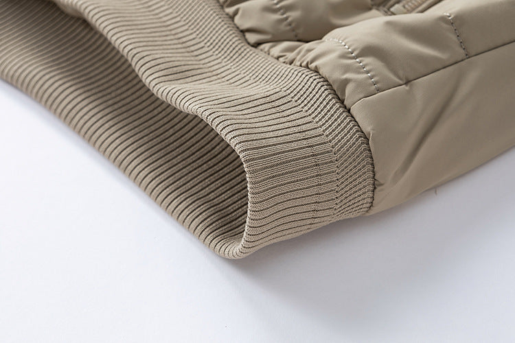 Mens Quilted Bomber Jacket Hybrid with Ribbed Sleeves