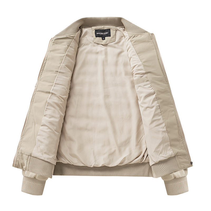 Mens Quilted Bomber Jacket Hybrid with Ribbed Sleeves