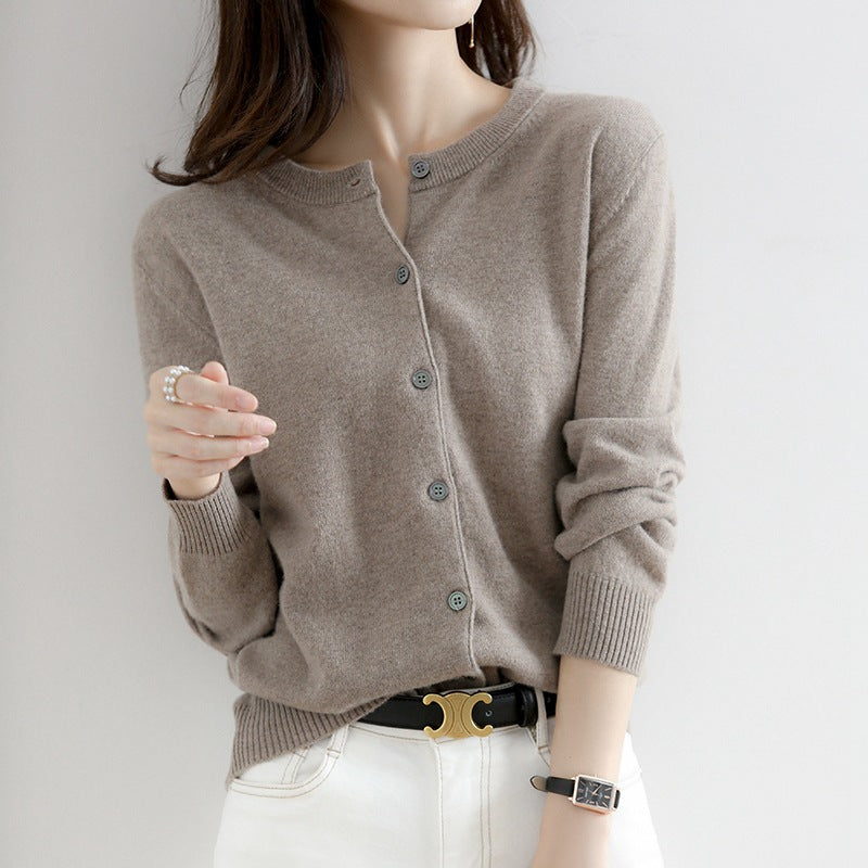 Womens Knit Cardigan Sweater Relaxed Fit