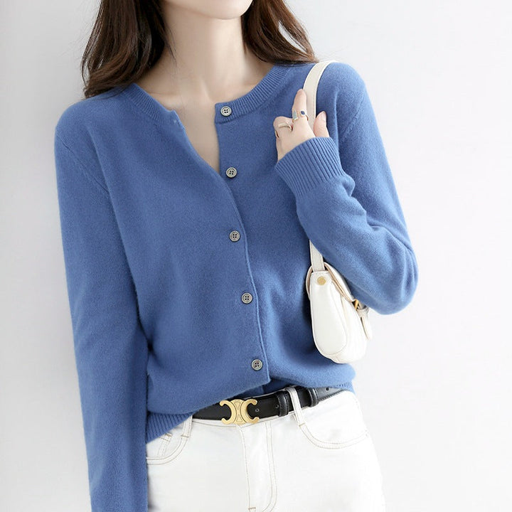 Womens Knit Cardigan Sweater Relaxed Fit