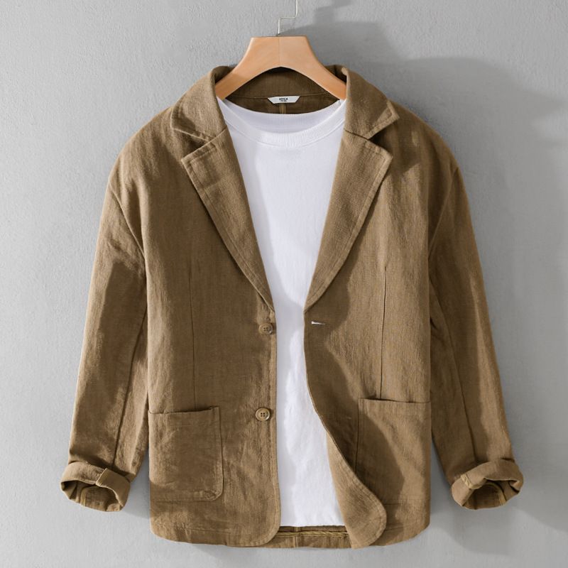 Mens Blazer Linen Relaxed Fit - BritishMode