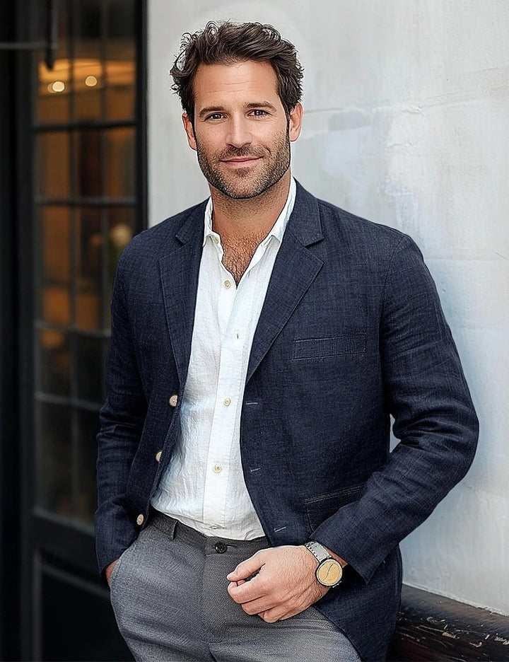 Mens Linen Blazer Lightweight Comfortable Summer Fit