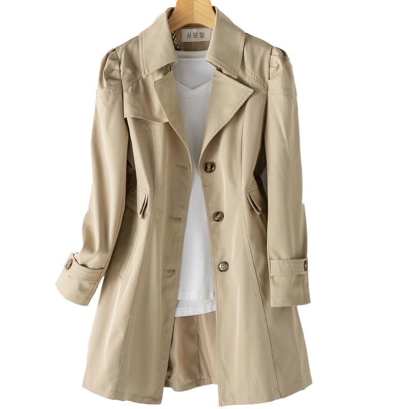 Womens Trench Coat Classic Single Breasted Fit