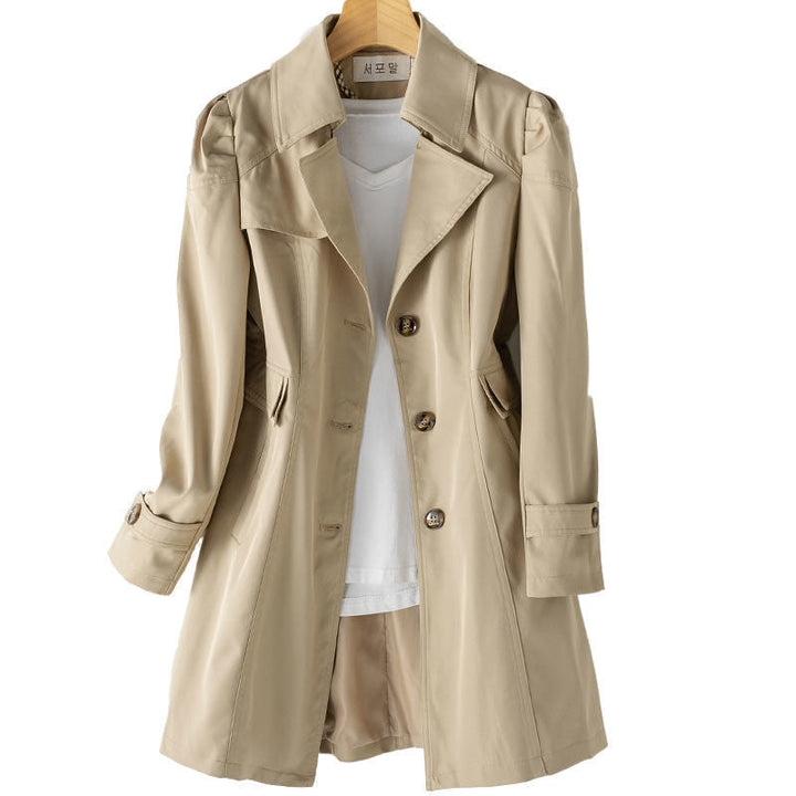 Womens Trench Coat Classic Single Breasted Fit