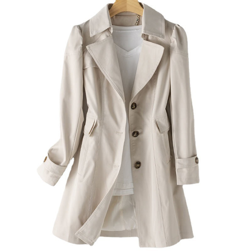 Womens Trench Coat Classic Single Breasted Fit