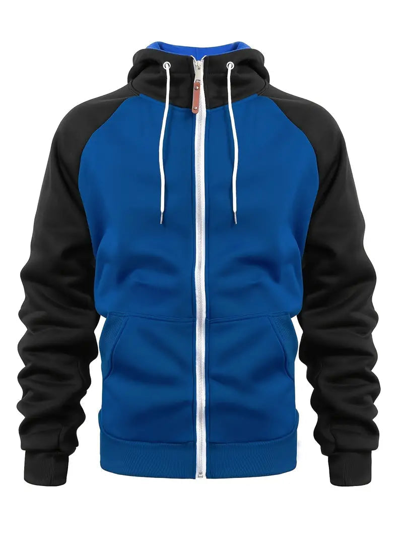 Mens Casual Full-Zip Hoodie Cotton Relaxed Fit