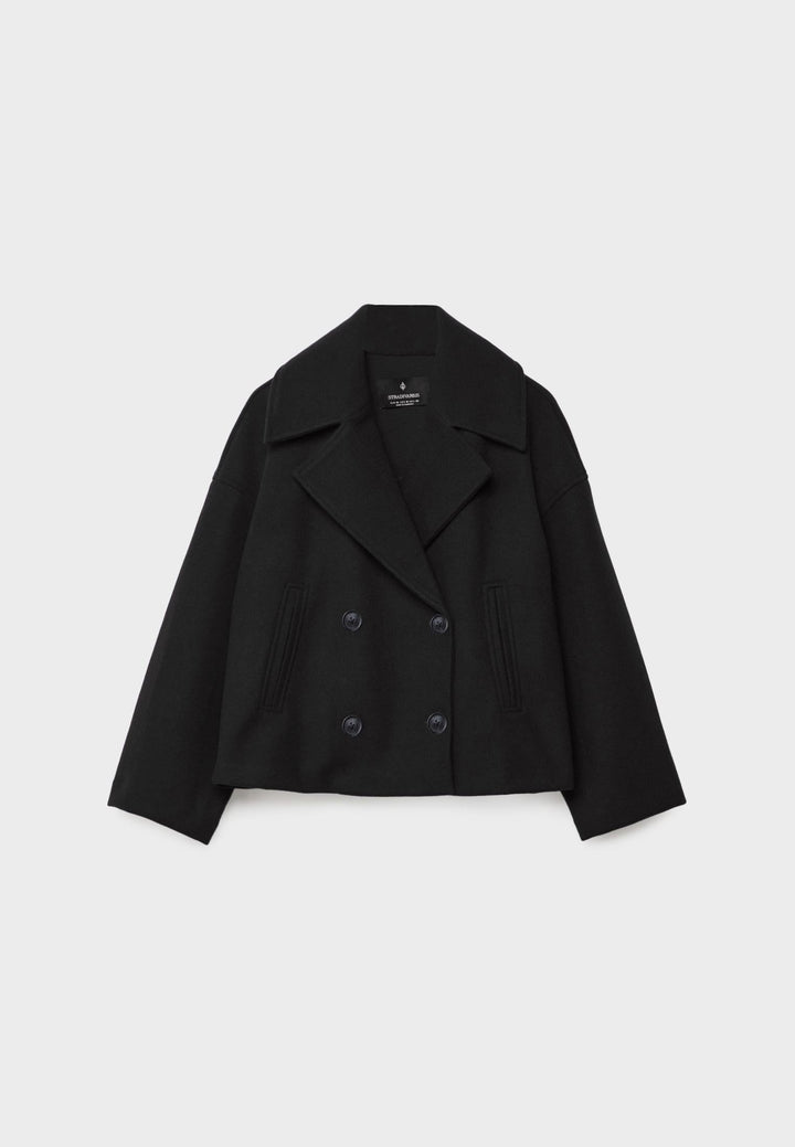 Womens Cropped Jacket Double Breasted Tailored Fit