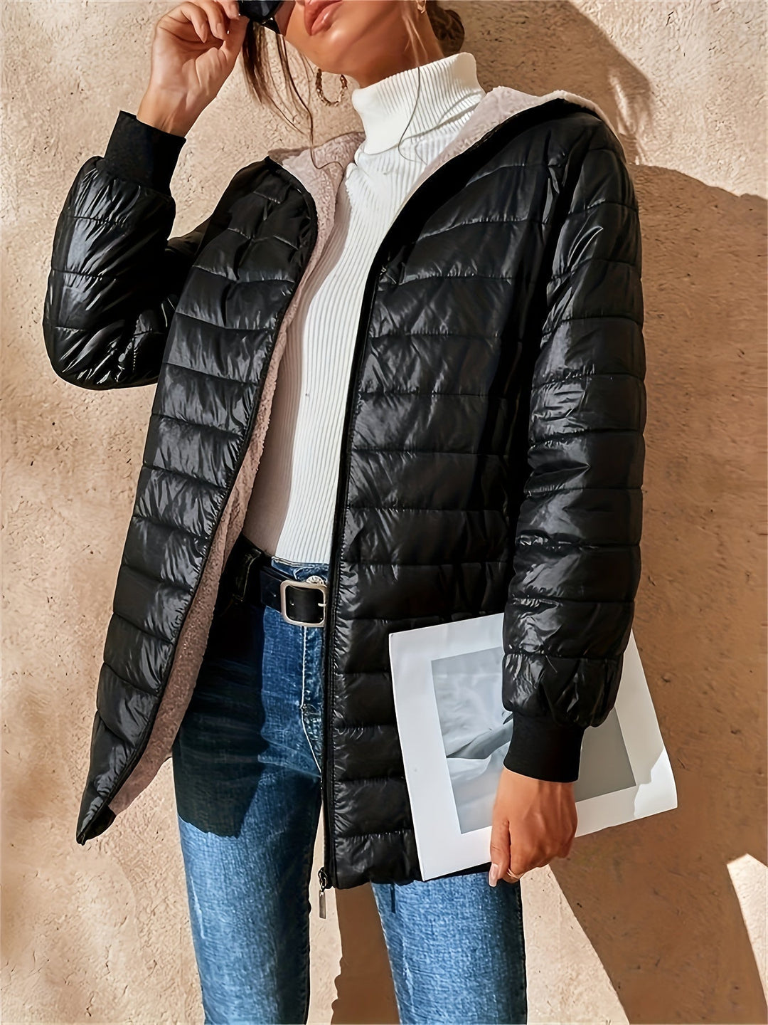 Womens Quilted Jacket Comfortable Insulated Warm Fit