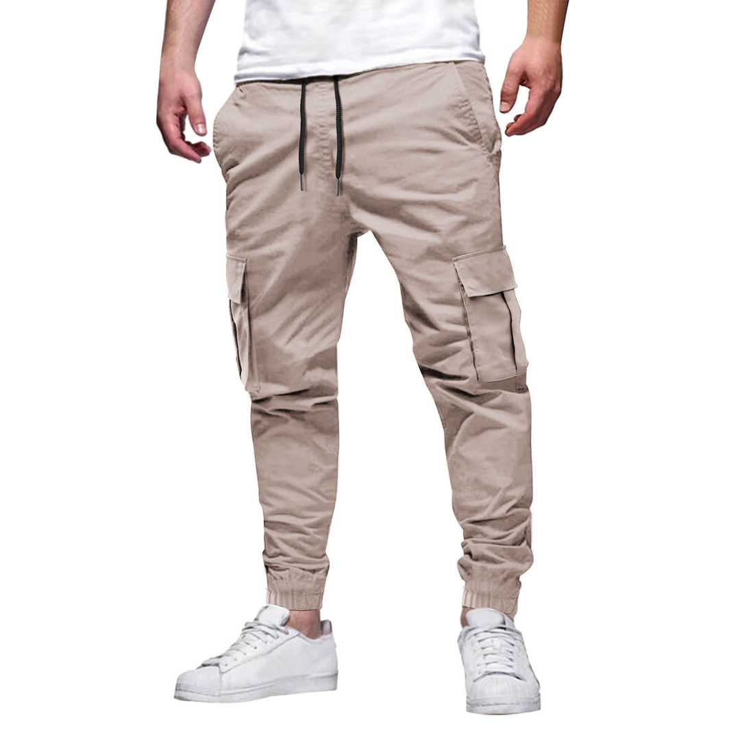 Mens Cargo Trousers Cotton Stretch Slim Fit