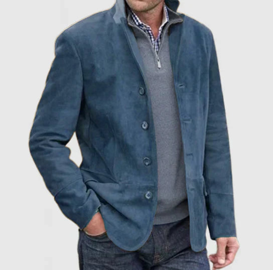 Mens Casual Blazer Long Sleeve Relaxed Fit - BritishMode