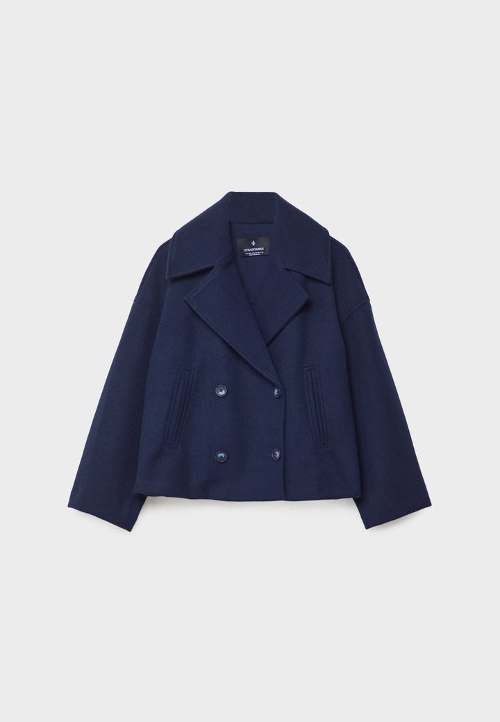 Womens Cropped Jacket Double Breasted Tailored Fit