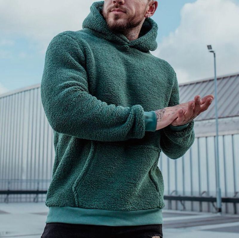 Mens Fleece Hoodie Warm with Front Pockets - BritishMode