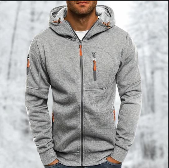 Mens Fleece Jacket with Hood Warm Fit