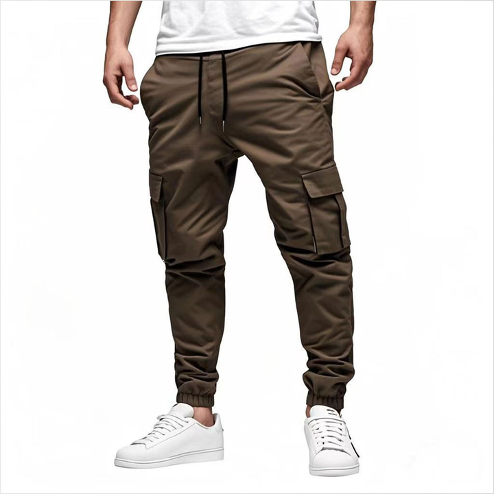 Mens Cargo Trousers Cotton Stretch Slim Fit