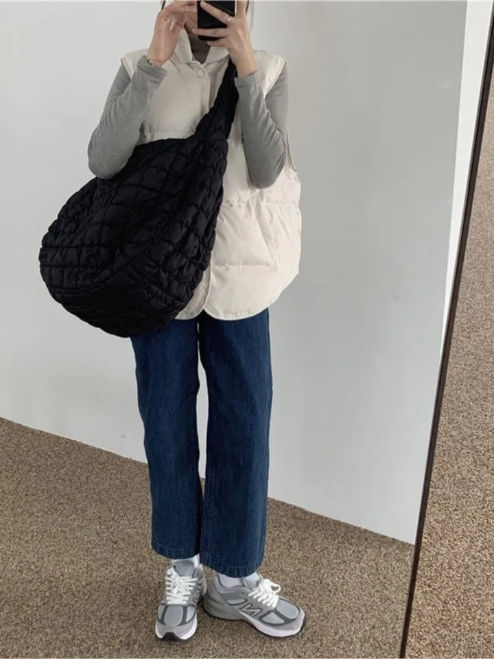 Unisex Down Shoulder Bag Lightweight Travel Companion